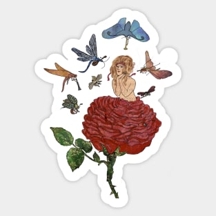 Flower Child Listening to Nature's Music Sticker